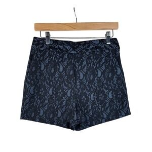 Express Floral Lace Overlay Shorts‎ size 4 Blue/Black